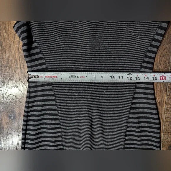 Calvin Klein Womens Size 6 Black & Gray Dual Striped Sheath Dress Cap Sleeves - Picture 8 of 15